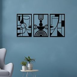 Amazon Brand - Solimo Pre-Laminated Pine Wood Human Face Wall Art | Laser Cut Precision | For Home Décor | For Gifting (Set of 3)-image-9