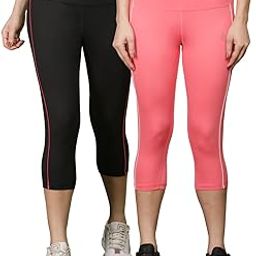 Women's Pack of 2 Microfiber Anti Bacterial Elastane Stretch Sports Capri-picture-20