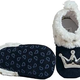 hopscotch Boys and Girls Blue Crown Prince Fur Lined Booties-picture-29