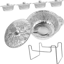 KICHOUSE 1set Camping Aluminum Foil Baking Pans Round Disposable Foil Pots Lids for Outdoor Cooking Bbq Picnics and Takeout Easy Storage Each-image-59