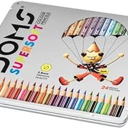 DOMS 24 Shades Super Soft Color Pencils Flat Tin Box|Smooth Color Application|For Blending&Experimenting Different Art Strokes|Non-Toxic&Safe For Childrens|Pack Of 1|Multicolor-28
