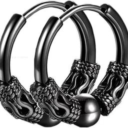 Gift Stainless Steel Hoop Stud Earrings for Men and Boys-image-6