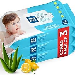 Mee Mee Soft Gentle Baby Wet Wipes (72 Wipes) Pack of 3 | Infused with Aloe Vera and Lemon extract | Paraben & Sulfate Free | Cleansing Wipes | Wipes Combo for Babies-13