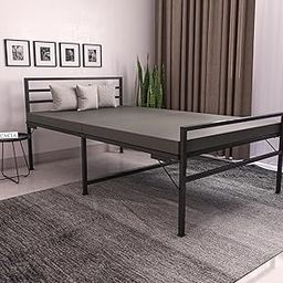 WOODESTY CRAFT Rollaway Metal Folding Bed Double | Foldable Iron Bed Frame | Double Bed | Folding Bed with Mattress | No Assembly Required | 6Ft X 4Ft | Black, Powder Coated-image-71