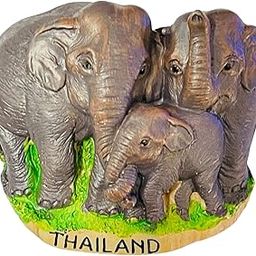 KRIWIN Travel Theme 3D Thailand Elephants Resin Fridge Magnet-image-72
