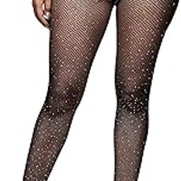 ANESHA Fishnet Stockings Rave Sparkly Rhinestone Fishnets Sexy High Waist Tights Halloween Party Outfits for Women and Girls Free Size (Waist 26-34) Pack of 1-image-36