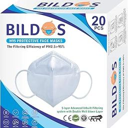Bildos 5 Layer N-95 mask with Melt blown Layer Anti-Pollution N95 Face Mask(White)-image-69