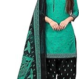 rajnandini Women's Green Cotton Printed Unstitched Salwar Suit Material-picture-11