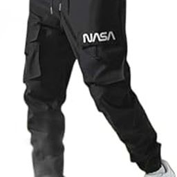 New Men's Lycra Midrise Elastic Waist Trackpant (NASA_Black_22_L)-image-21