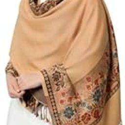 Women's Floral Embroidered Winter Shawl, Multicolour with Tassels, Traditional Design, Size (30 * 80)-image-20