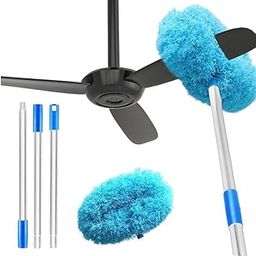 ISTORE Fan Cleaner Brush with Long Rod Microfiber Feather Duster Extension Pole Adjusts Washable Duster for Fans Ceiling, Window Blinds, Furniture-28