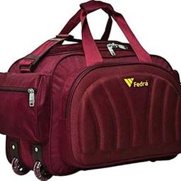Expandable Waterproof Polyester Lightweight 60 L Travel Duffle With 2 Wheels Red, 28 CM-image-93