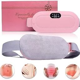 VLSYS Portable Cordless Heating Pad for Menstrual Cramps Relief, for Stomach, 3-Speed Temperature Adjustment and 4-Speed Massage Modes, Back and Belly Heating Pad for Women Pink Color-image-31