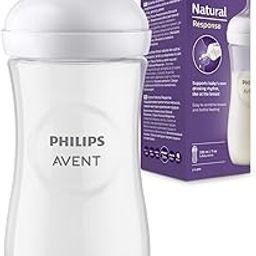 Philips Avent Natural Baby Feeding Bottle | No.1 Brand Recommended by Moms Worldwide | Ideal for 3 months+| Natural Response Technology Mimics Breastfeeding | Uniquely Designed Nipple releases milk only when baby drinks | Pack of 1 | SCY906/01-19