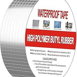 MorivaHomes Leakage Repair Waterproof Tape for Pipe Leakage Roof Water Leakage Solution Aluminium Foil Tape Waterproof Adhesive Tape Sealing Butyl Rubber Tape for Leakage(Size : 5CM*5M)-30