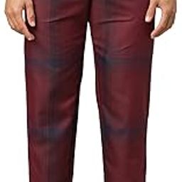 Classic Checkered Men's Lounge Pants: 100% Cotton with Side Pockets-picture-49
