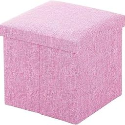 PRIME PICK Hessian Storage Stool Blue – Multi-Purpose Storage Stool with Cushion Seat, Durable & Stylish Storage Solution for Living Room, Bedroom & Entryway Pink Pack 1-14