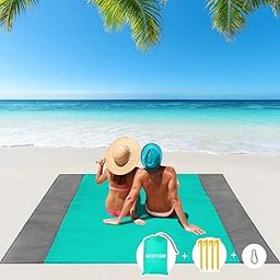 Beach Blanket, 79''×83'' Picnic Waterproof Sandproof for 4-7 Adults, Oversized Lightweight Beach Mat, Portable Picnic Blanket, Sand Proof for Travel, Camping, Hiking (Green)-image-73