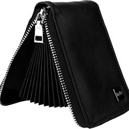 RFID 9-Slot Vertical Cardholder Zipper Wallet for Men & Women, Purse is Handcrafted in India with Cruelty Free Vegan Leather I External ID Holder I Credit Card Holder with Cash Slots, Black-picture-39