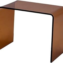 Acrylic Side Table Office Acrylic Step Stool Waterfall Table Clear End Table Brown-image-41