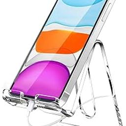 TheDecorShop Acrylic Cell Phone Stand, Portable Clear Phone Stand for Desk, Compatible with iPhone15 14 13 Pro Max Mini 12 11 Plus SE, Switch, Android Smartphone, Pad, Tablet, Desk Accessories-image-35