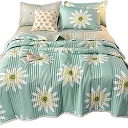 Giawkca Bedspread Printed Quilt Single Double Super King Bed Size, Reversible Quilted Bedspread Sofa Blanket Throw Decorative Comforter Microfiber Bedding Comforter Bed Sheets (Lose Flowers,200*230CM)-18