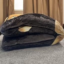 Floral Pattern Throw Blanket, 84 x 96 Inches, Double Bed Size, Brown with Gold Accents, Plush Fur Material-image-33