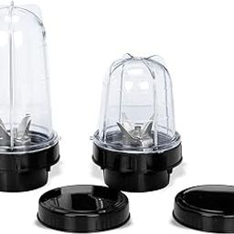 Sunmeet Super Deluxe Bullet Jar for Mixer Grinder Set of 2 (530 ML & 350 ML) ABS Plastic, Black-7