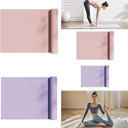 Yoga Mat 10 Mm Gym Non Slip Fitness Mat for Meditation Women Stretching Pink| Sports Equipment | Outdoor Sports Gear | Exercise Gear-image-11