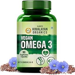 Himalayan Organics Flax Seed Oil Omega 3 6 9 Vegan Natural Nutrition Supplement for Muscle , Bone , Heart & Skin - Veg Capsules 90 Count-30