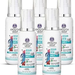 Ayouthveda Ocean Dew Mist | Flowers, Fruits & Herbs Distillates Mist | Instant Hydrates & Refreshes The Skin | Work As Makeup Setter | Free From Chemical (Pack Of 5-100ml each)-45