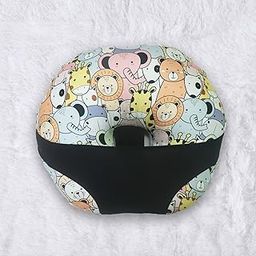 KRADYL KROFT 5in1 Baby Feeding Pillow with 100% Cotton Removable Cover | Breastfeeding Pillow | Nursing Pillow with Belt and Hoop (Happy Zoo)-32