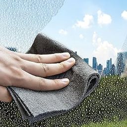wolpin 3 Pcs Microfiber Glass Cleaning Cloths (30 x 30 cms) Highly Absorbent, Lint & Streak Free, Multi -Purpose Magic Wash Cloth for Mirror, Glass, Kitchen, Car, Stainless Steel, Silverware (Grey)-picture-19