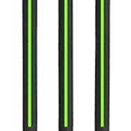 Bodyfit Premium Cricket Stumps | Cricket Kit Plastic Wickets for Cricket Standard Wickets for Cricket Ground Match, Tournament 3 Stumps + 1 Stand + 2 Bails | Plastic Wickets Set.(Fluorescent Green)-19