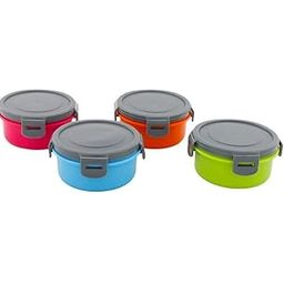 Round Food Storage Containers with Snap Lids, 4 Pack, Multi-Colour-image-110