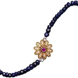 Blue Sapphire & Ruby Gemstone Bracelet Bs-1097 (Blue)-image-4