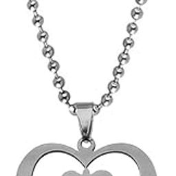 Valentine Gift Heart Shape Dog Lovers Gift Silver Stainless Steel Pendant Necklace Chain LCShiv0011-image-97