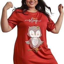 Women’s Printed Knee Length Cotton Nighty | Short Sleeve Nighty | Short Nightdress | Long T-Shirt | Regular Fit Night Gown | Casual Nightwear-picture-8