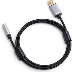 Long USB to Audio Jack Adapter Cable 4ft /120cm LZYCO External Stereo Sound Card USB to Headphone Audio Jack Adapter with One 3.5mm Aux TRRS Jack, Do Not Work for TV or Car (Grey)-5