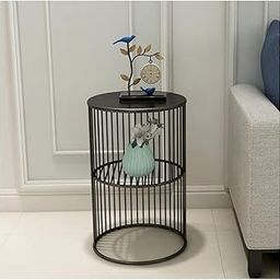 OFHEQEUWIN Side Table Small End Table for Living Room Bedside Table Nightstand Coffee Table for Couch Sofa Telephone Corner Table for Bedroom Living Room Balcony (Full Black)-picture-4