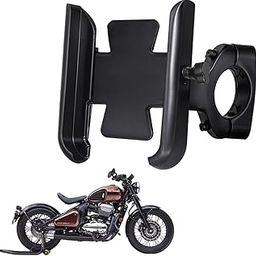 WHIPONE CNC Metal Bike Mobile Holder Compatible for Jawa 42 Bobber, 360° Rotation Phone Mount Cradle for Bicycle & Motorcycle, Handlebar for All Smartphones, Anti-Slip, Full Grip (Black)-12