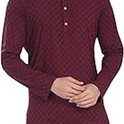 Men's Thread Embroidered Cotton Only Slim Fit Kurta-image-1