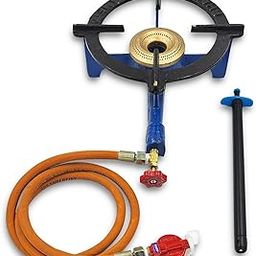 Amaru Single Burner Cast Iron Round Chulha Canteen Bhatti Commercial Gas Stove -Blue, Manual (Medium)-image-8