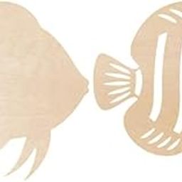 Curious Button Set of 4 pcs Wooden Discus Fish Shape Cutout – Decorative Wall Art & Craft Piece – Eco-Friendly MDF Design for Thanksgiving Christmas Home Party Decoration Craft Project.-image-1