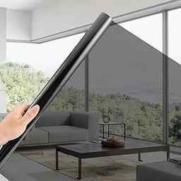 One Way Mirror Sunlight Heat Control Film Summer Window Glass Film for Privacy Office Home UV Protection (Light Black, 50cm X 200cm)-image-50