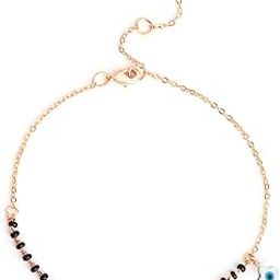 Flower Shape Evil Eye Nazariya Anklet With Mangalsutra Foot Chain Jewellery For Women and Girls-image-10