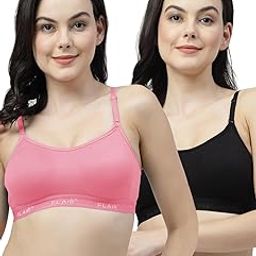 Black, Navy Blue Non Padded Seamless Sports Bra (Soniya-Black-NavyBlue)-image-1