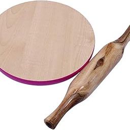 HANDCRAFTD Wooden Chakla Belan, Wooden Chakla & Belan Combo Set, Roti Maker, Rolling Board & Pin for Kitchen-image-84