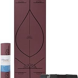 Fitness Mantra® TPE 6mm Body Alignment Lines Yoga Mat with Cover Bag for Gym Workout and Yoga Exercise for Men & Women Fitness| 1 Piece| 6mm| 24"x72"| Alignment Lines | Wine Color|-32