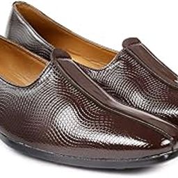 Men's Elevator Height Increasing Traditional Slip-on Punjabi Jutti, Nagra MojariLBAXB600-image-39